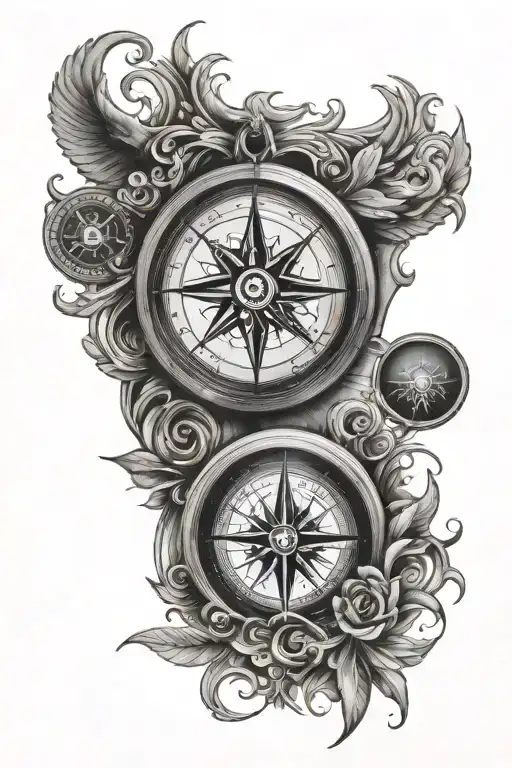 Compass And Eye Inside