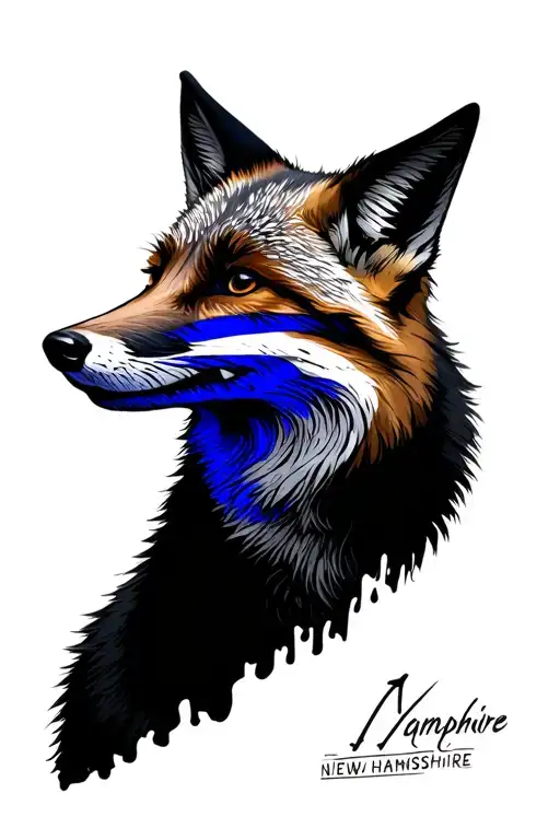Distressed Thin Blue Line Fox New Hampshire