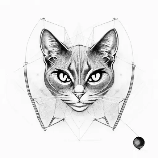 A Sinister Black Cat With Glowing Red Eyes Surrounded By Lines Of Code