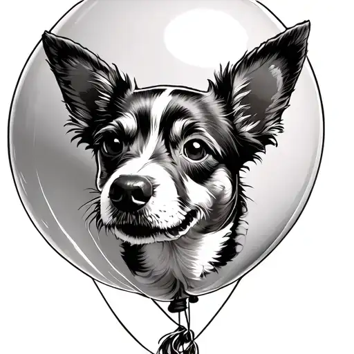 Dog Tied To Balloon Floating Up Into Sky