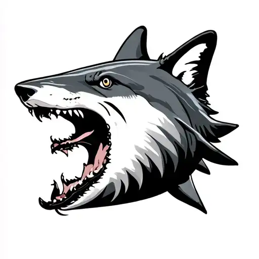 Shark And Wolf Looking Forward