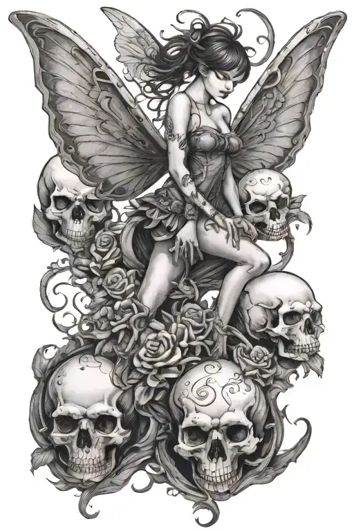 Sexy Pixie Standing On Skull