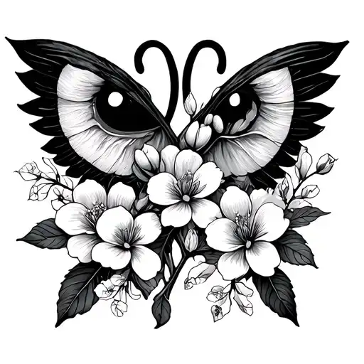 Gemini Sign With Honeysuckle Flowers