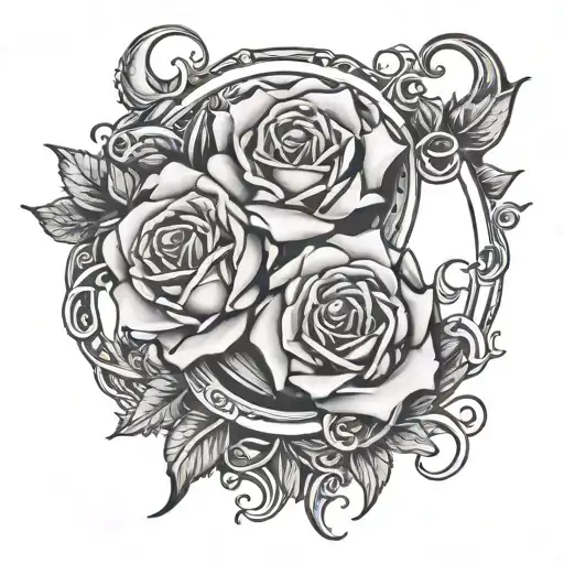 Roses Lilith Symbol Intertwined Moons