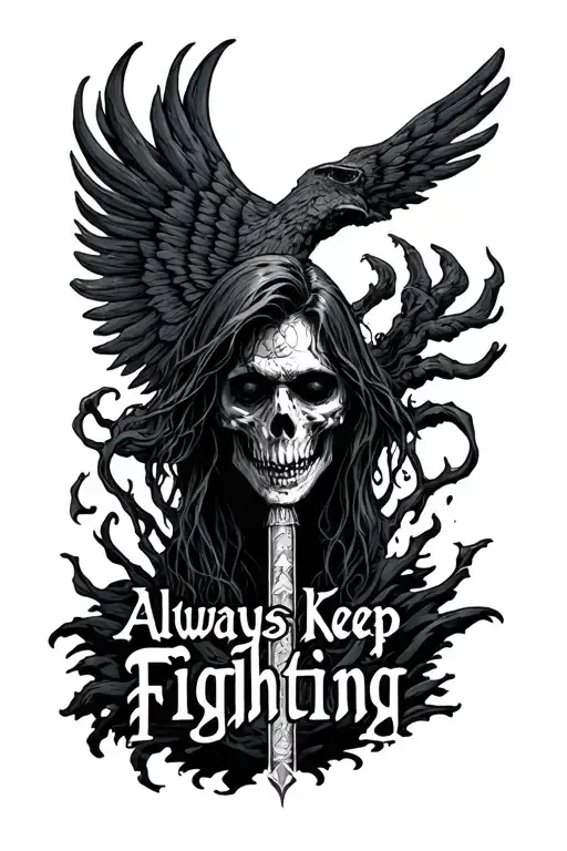 Supernatural Tv Show Anti Possession Symbol With Always Keep Fighting