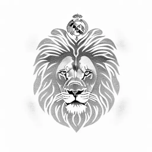 Lion With Real Madrid Logo