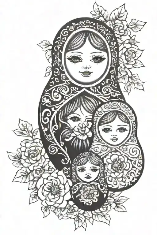 Russian Nesting Dolls Mother And Daughter