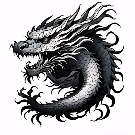 Japanese Dragon Back Tattoo Design