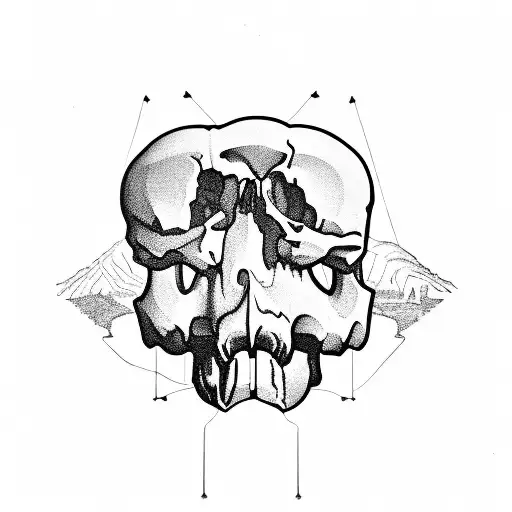 A Detailed Mine Entrance With A Skull Miner