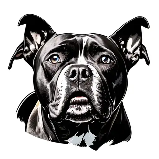 Pitbull With Blu Eyes And A Scar