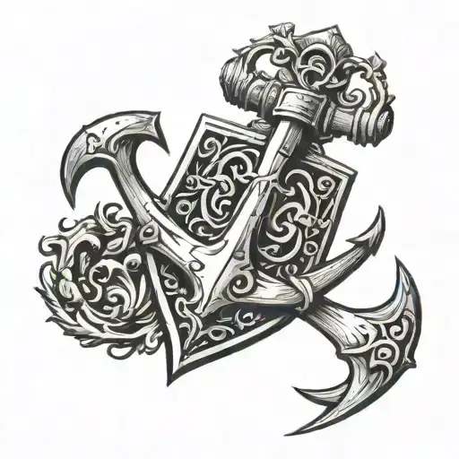 Anchor Shield Engraved