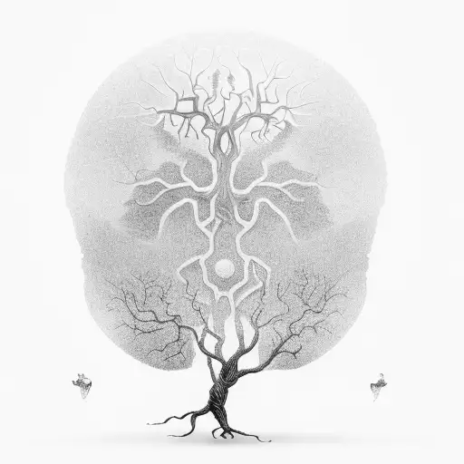 Tree Of Life In Time Glass Attached To A Quote On The Chest