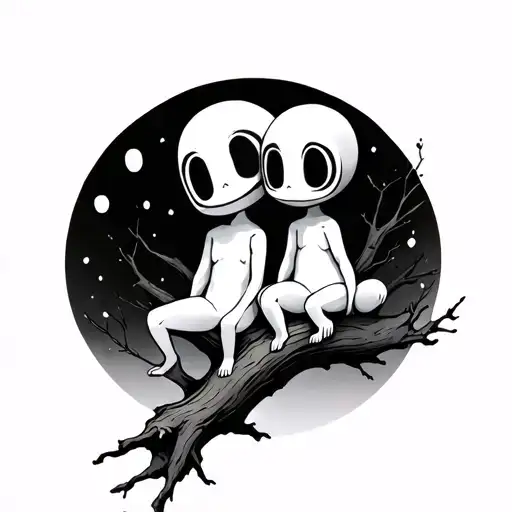 2 Kodama Sitting On Tree Branch