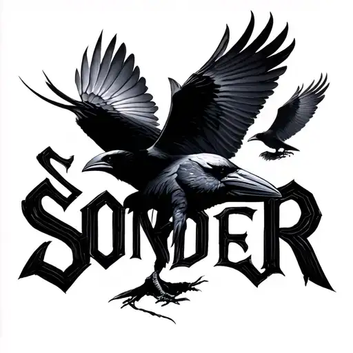Word Sonder And Ravens Flying