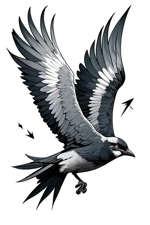 Pointing Arrows Turn Into Bird