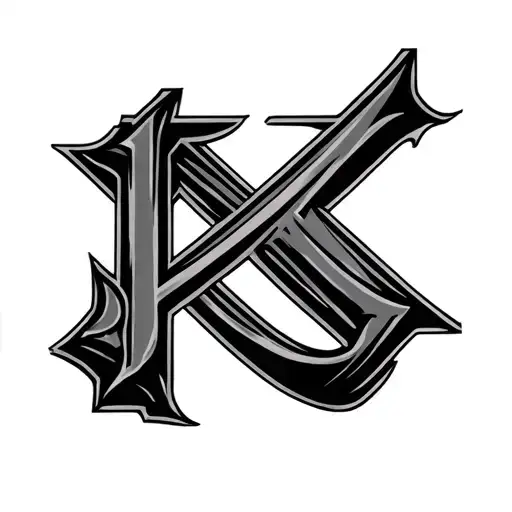 Tattoo Ok These Letters Intersect One Line Running From K To O And Around Any Elements