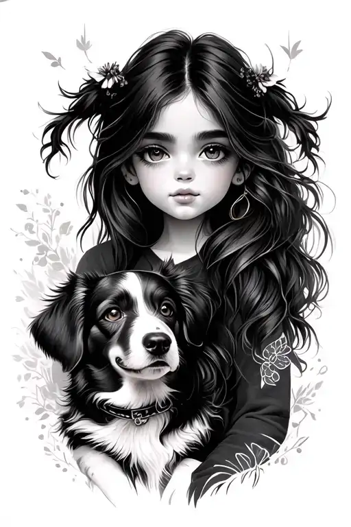 Girl And Dog