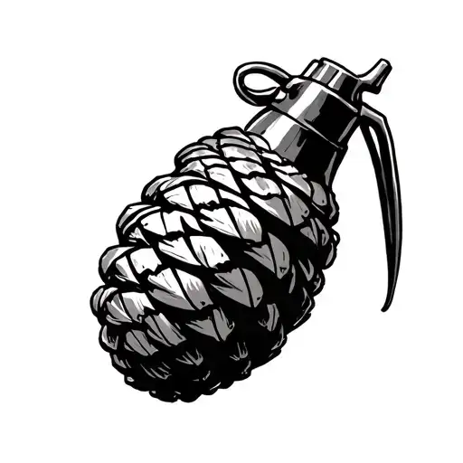 A Combination Of A Pine Cone And A Military Grenade