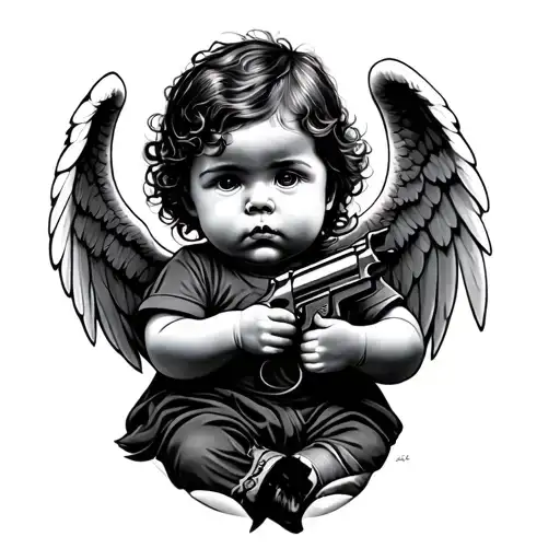 Baby Angel With Gun
