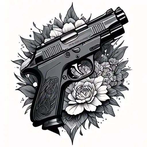 Karma Written On Gun Surrounded