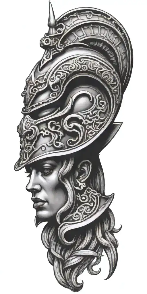 Medusa Crying Helmet With Spear