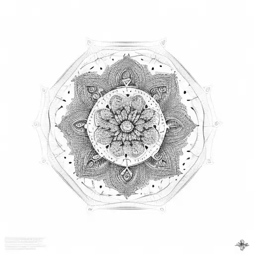 A Home-shaped Mandala With Intricate Floral Patterns