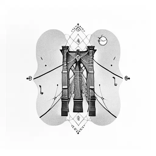 Sheet Music Forming The Outline Of The Brooklyn Bridge