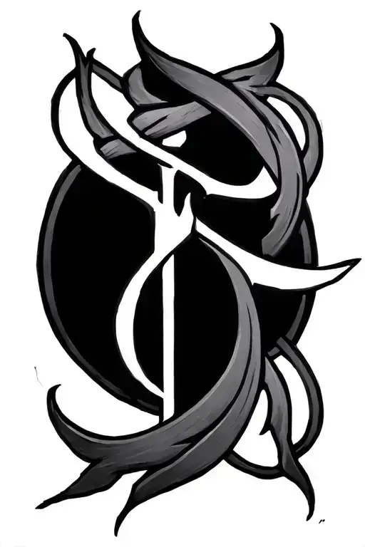 Ansuz Rune And Algiz Rune Symbol Intertwined