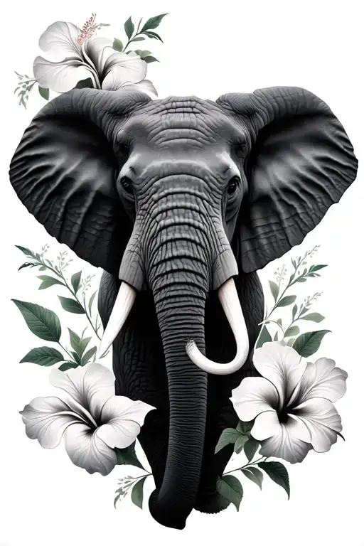Elephant Head Mi Realistic Li Hibiscus Flowers