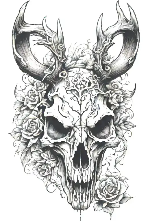 Deer Skull Mysterious And Dark