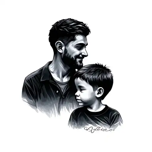 Father And Son Sillouette