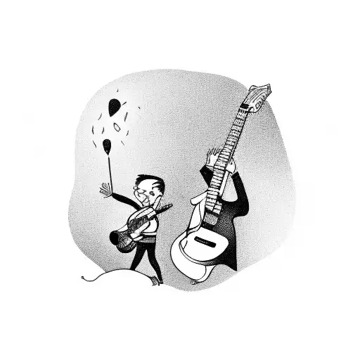 Father And Son With Guitar