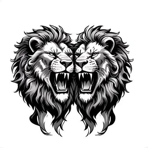 Two Headed Lion Roaring