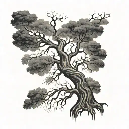 Tree With Tall And Large Branches