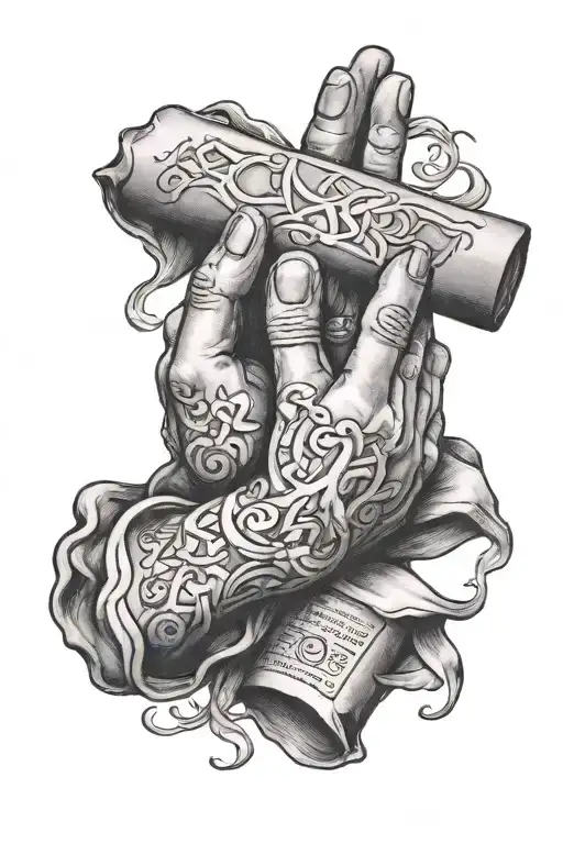 Praying Hands With Bible Verse Intertwined