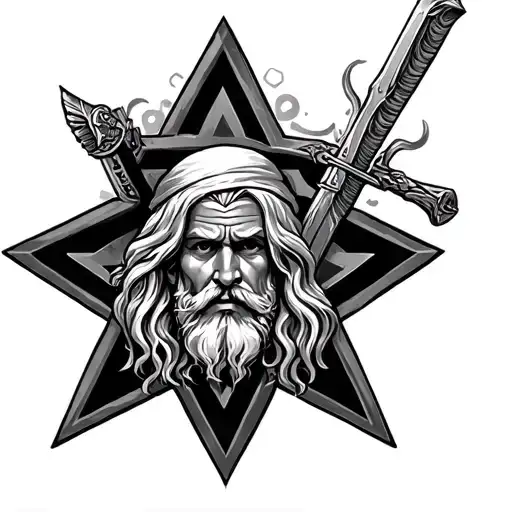 David Star With Islamic Warrior