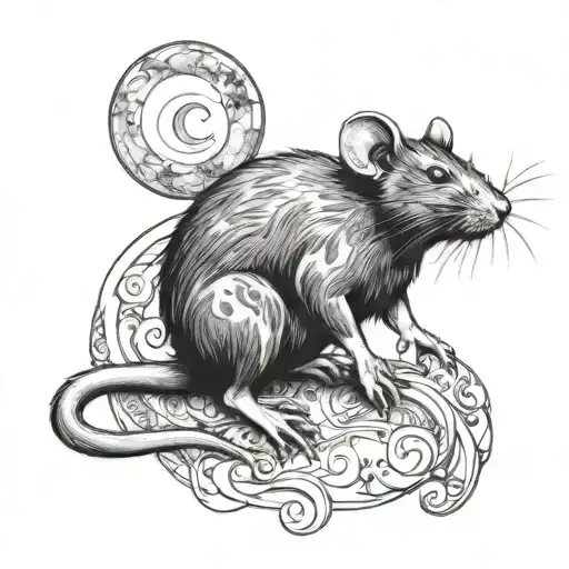 Rat With New Moon