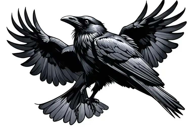Raven Flying