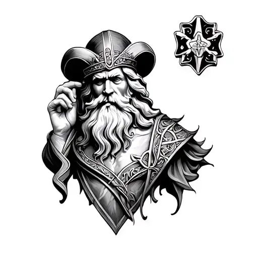Irish God Chest Tattoo Design Inspired