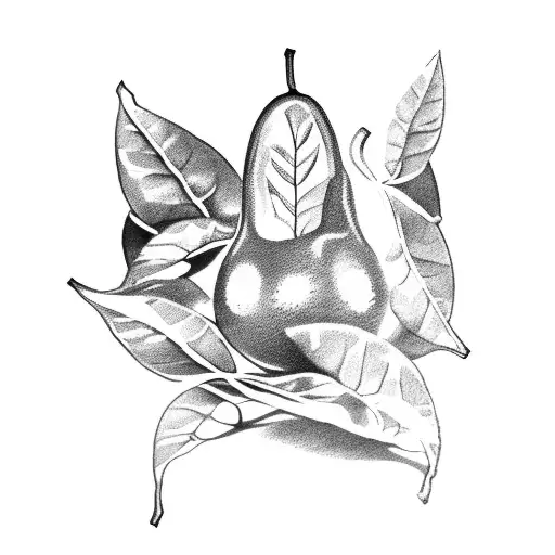 A Lemon Fruit With Two Leaves Made Out Of Money