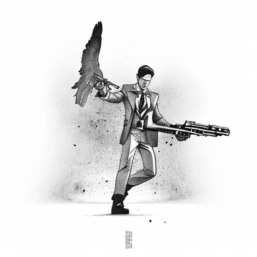 Mr Stand On Bidness With Baby Angel With Gun