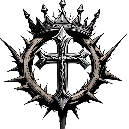 Cross With Crown On Thorns