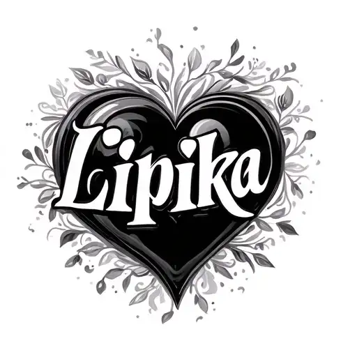 Lipika Name With Heart And Love You Reflection