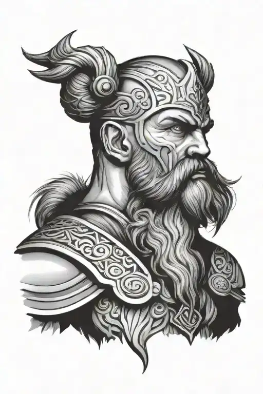 Tyr Norse God Bald With Beard