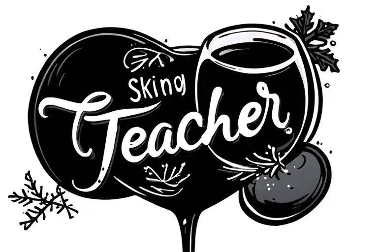 Teacher Who Loves Skiing Music Wine Glass