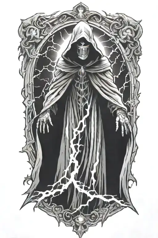Lightning Death Ghost Black Cloak