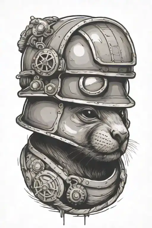 Gopher Digging With Mining Helmet