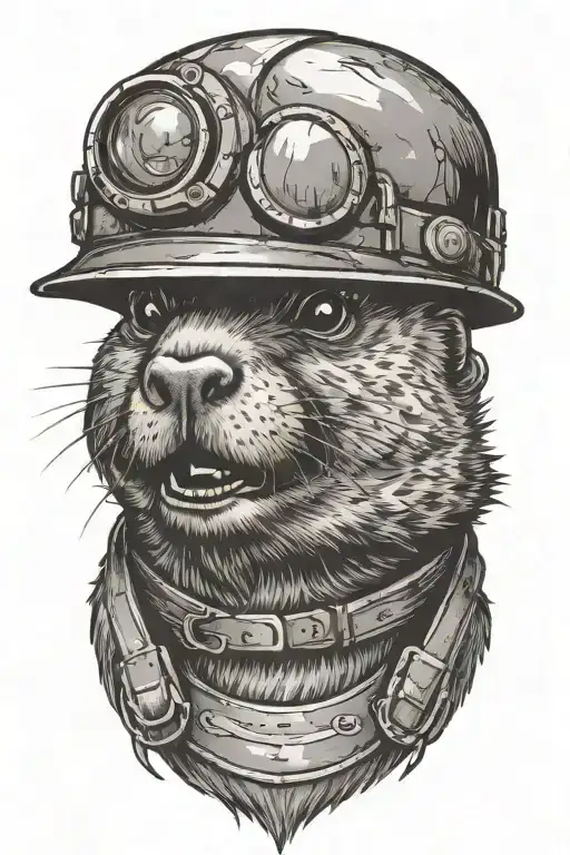 Dirty Gopher With Mining Helmet