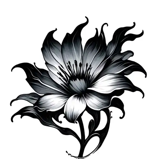 Fire Water Flower Minimal Color