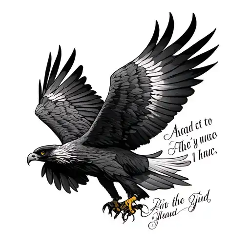 Hawk And Bible Verse Intertwined